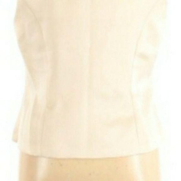 90's R&M Richards Formal Fitted Sleeveless Satin Ivory Shell Top Sz 16W - Picture 8 of 11